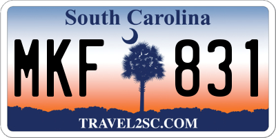SC license plate MKF831