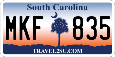 SC license plate MKF835
