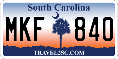 SC license plate MKF840