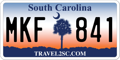 SC license plate MKF841