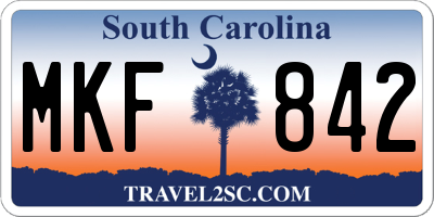 SC license plate MKF842