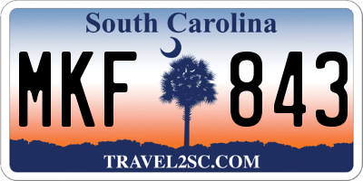 SC license plate MKF843
