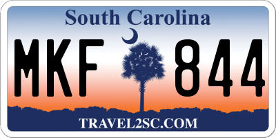 SC license plate MKF844