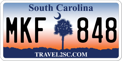 SC license plate MKF848