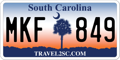 SC license plate MKF849