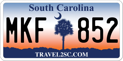 SC license plate MKF852