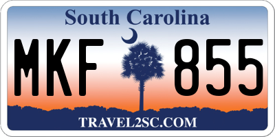 SC license plate MKF855