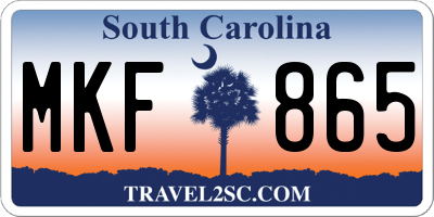 SC license plate MKF865