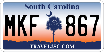 SC license plate MKF867