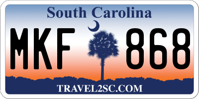 SC license plate MKF868