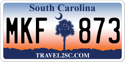 SC license plate MKF873
