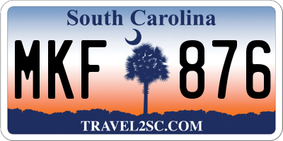 SC license plate MKF876