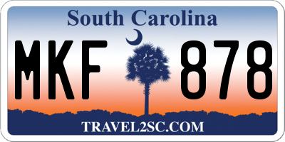 SC license plate MKF878
