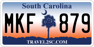 SC license plate MKF879