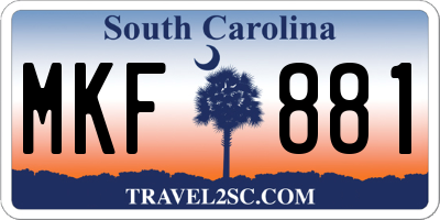 SC license plate MKF881