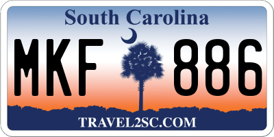 SC license plate MKF886