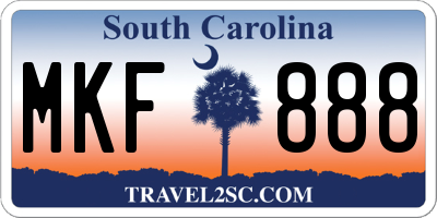SC license plate MKF888