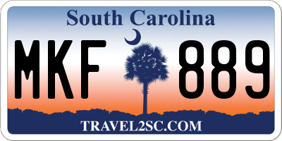 SC license plate MKF889