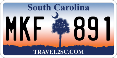 SC license plate MKF891