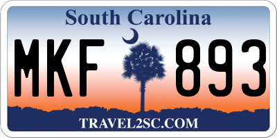 SC license plate MKF893
