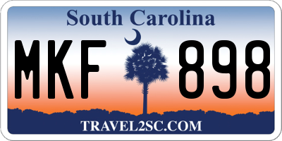 SC license plate MKF898
