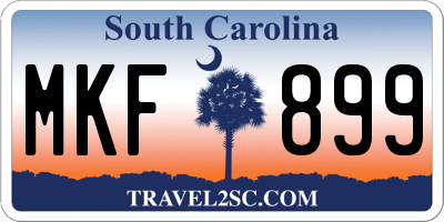 SC license plate MKF899