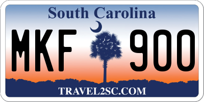 SC license plate MKF900