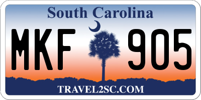 SC license plate MKF905