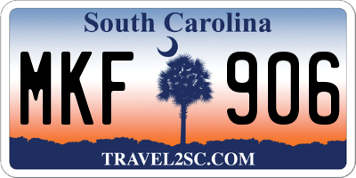 SC license plate MKF906