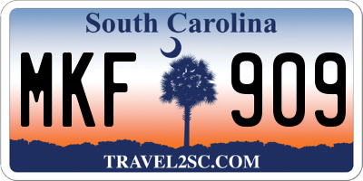 SC license plate MKF909