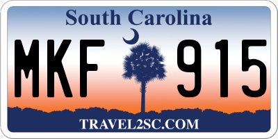 SC license plate MKF915