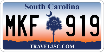 SC license plate MKF919