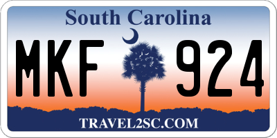 SC license plate MKF924