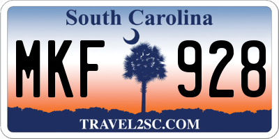 SC license plate MKF928