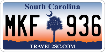 SC license plate MKF936