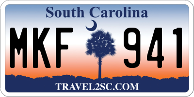 SC license plate MKF941