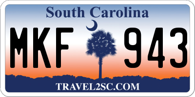 SC license plate MKF943