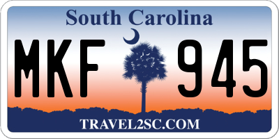 SC license plate MKF945