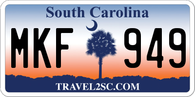 SC license plate MKF949