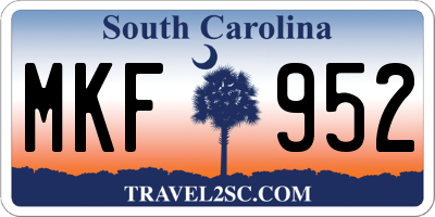 SC license plate MKF952