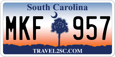 SC license plate MKF957