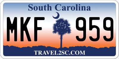 SC license plate MKF959