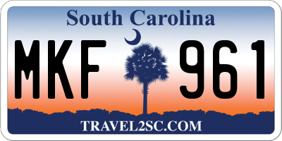 SC license plate MKF961