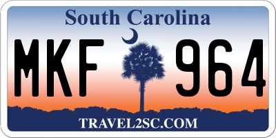 SC license plate MKF964