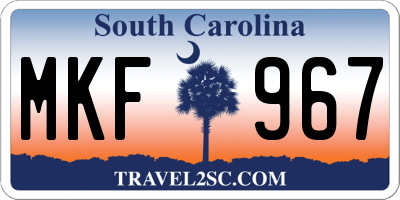 SC license plate MKF967