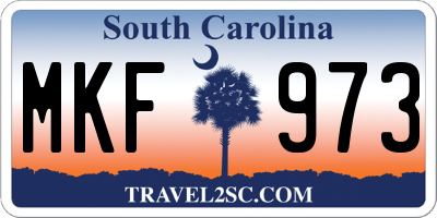 SC license plate MKF973