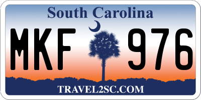 SC license plate MKF976