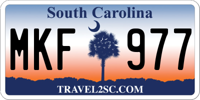 SC license plate MKF977