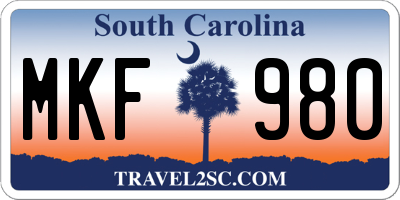 SC license plate MKF980