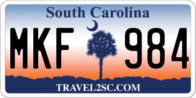 SC license plate MKF984